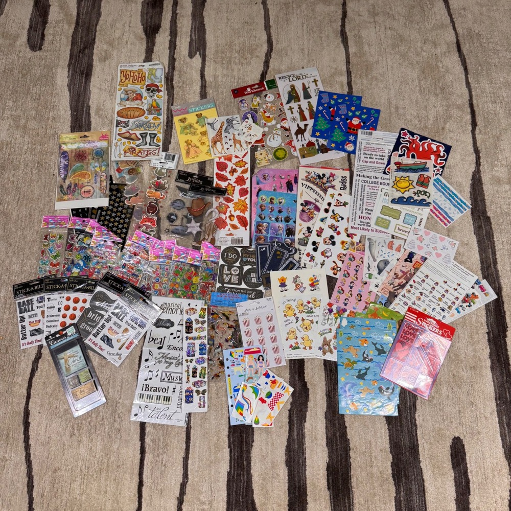 Huge Sticker Lot Disney Frozen Mickey Suzy Zoo Scrapbook Craft Bulk Assortment